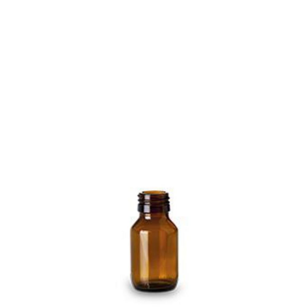 Narrow-mouth bottles without closure, soda-lime glass, brown, PP 28 | Nominal capacity: 50 ml