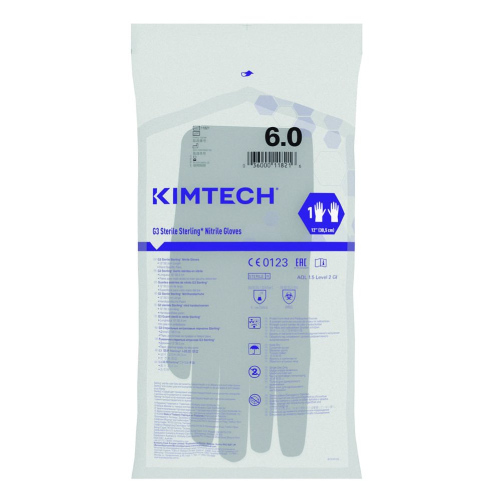 Cleanroom Gloves, Kimtech™ G3 Sterile Sterling™, nitrile, sterile | Glove size: 8