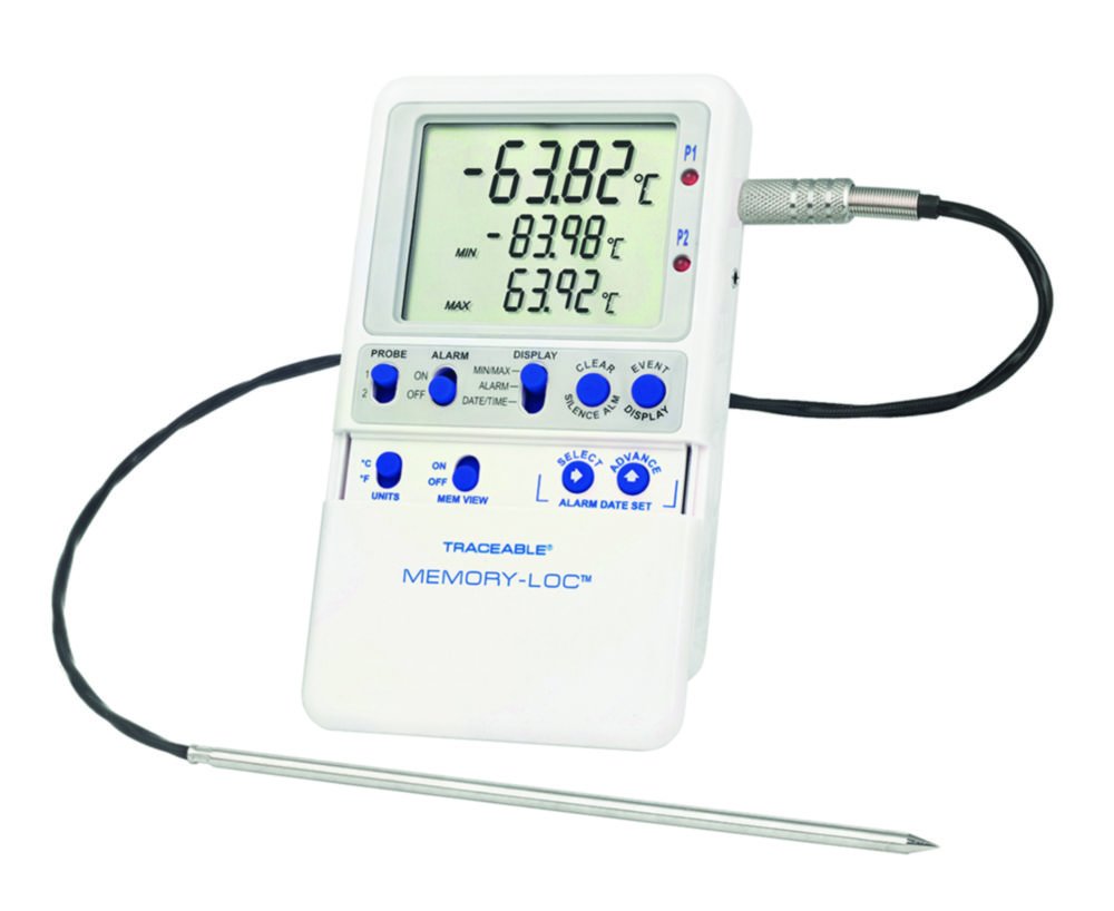 Temperature data logger Traceable® Memory-Loc™, with 1 insertion probe