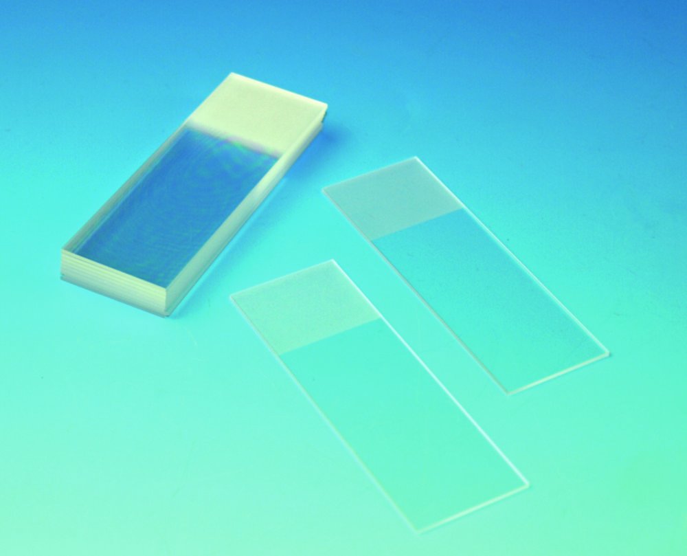 Microscope Slides ELKA, extra white | Labelling field: Frosted/one-sided
