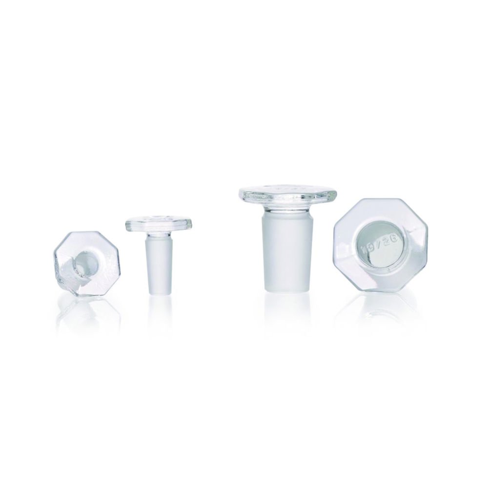 Ground joint stoppers, borosilicate glass 3.3, solid