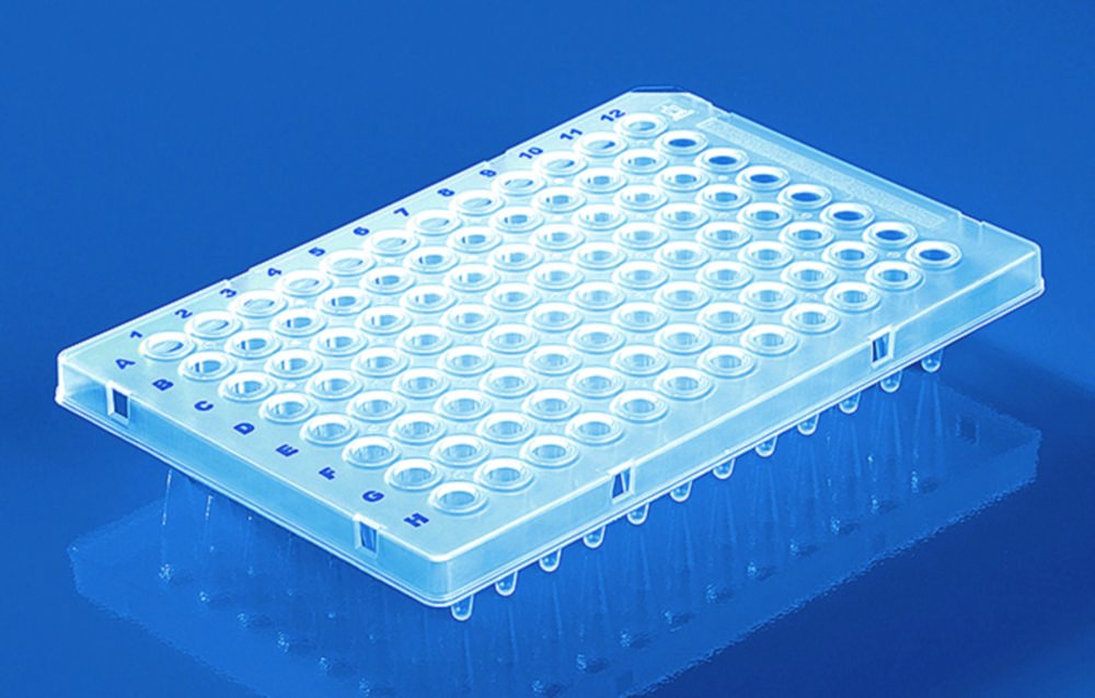 Plaque PCR à 96 puits, en PP, 1/2 jupe | Nombre de puits: 96