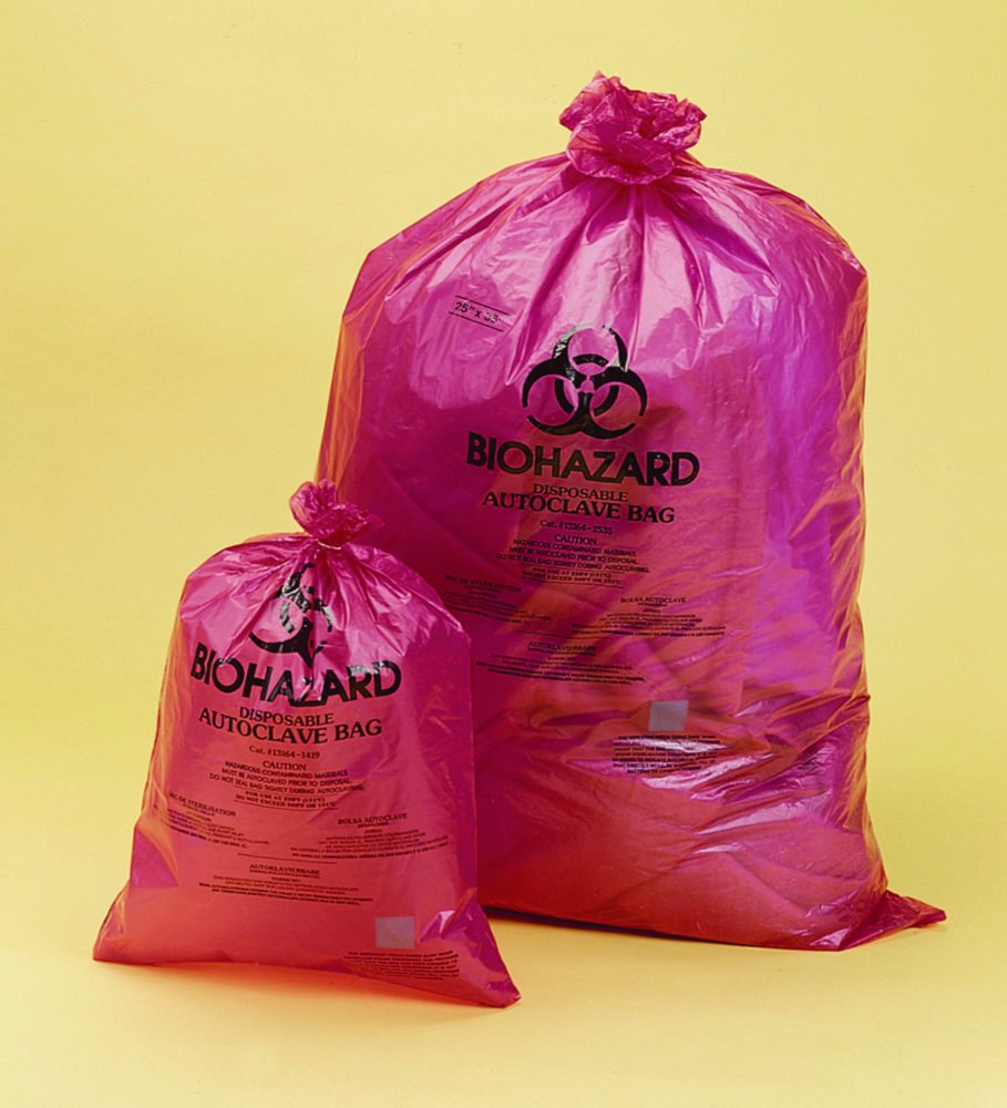 Biohazard Disposal Bags, PP, Red, 38µm