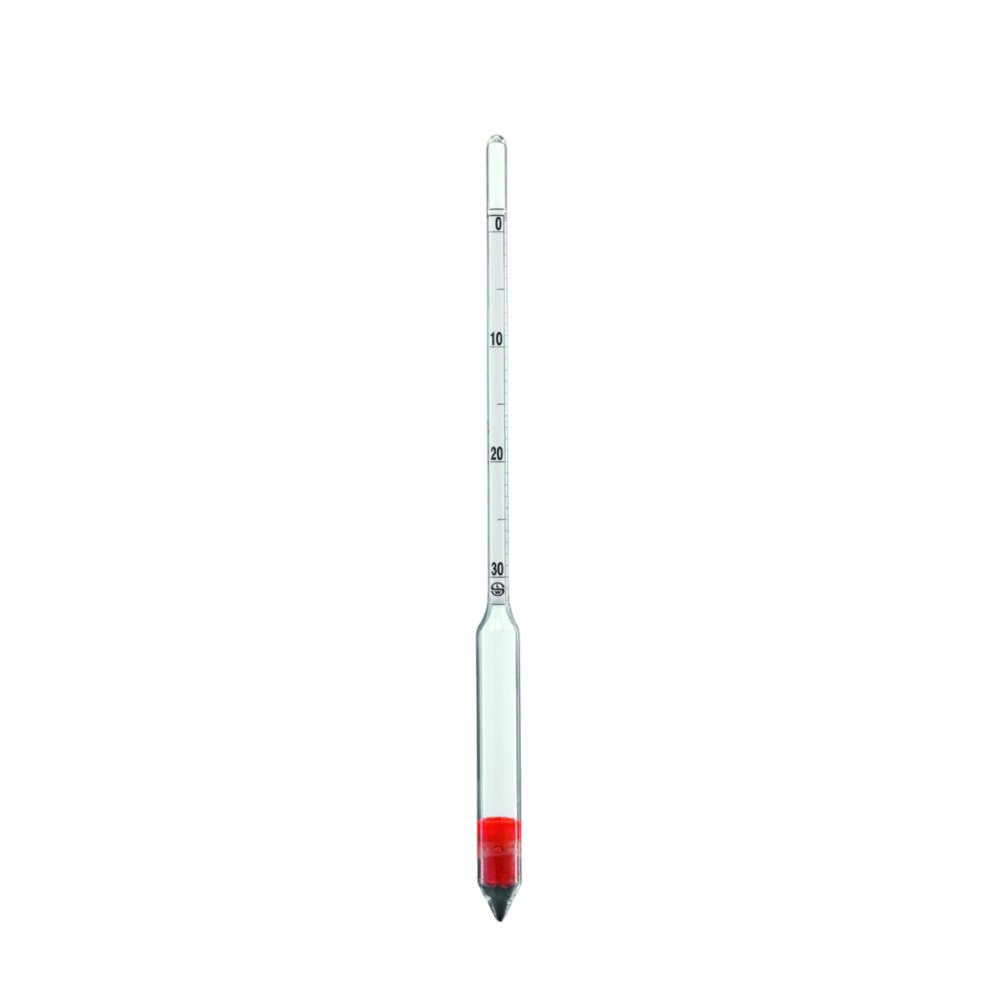 Hydrometers, Relative Density, without thermometer | Measuring range: 0.600 ... 1.000 100 ... 0 Bé