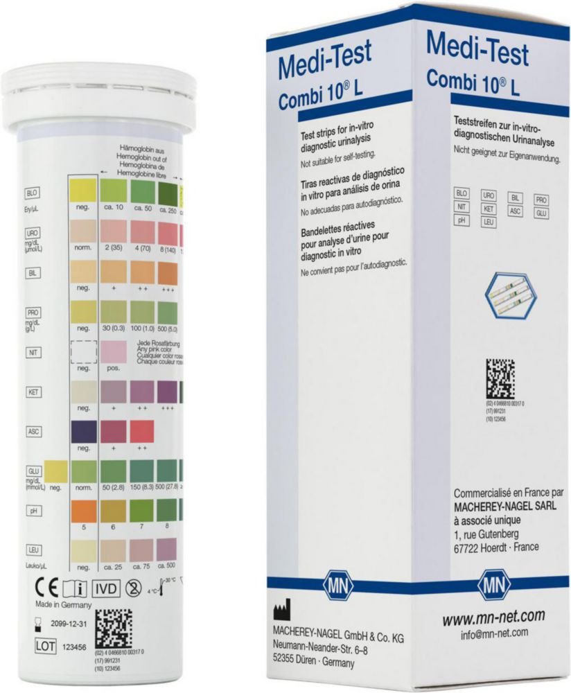 Bandelettes de tests urinaires MEDI-TEST Combi | Type: Combi 10 L