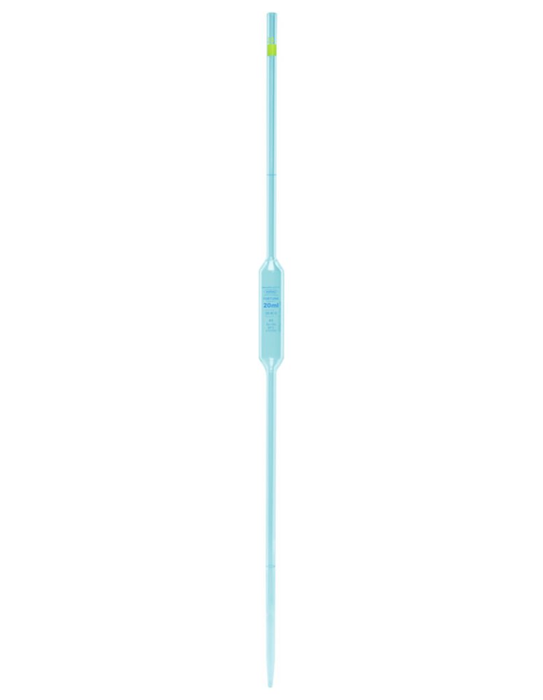 Volumetric Pipettes Volac FORTUNA®, soda lime glass, class AS, 2 marks, blue graduation | Nominal capacity: 6.0 ml