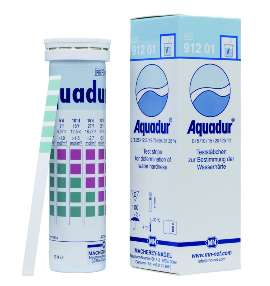 Water hardness test strips, AQUADUR®