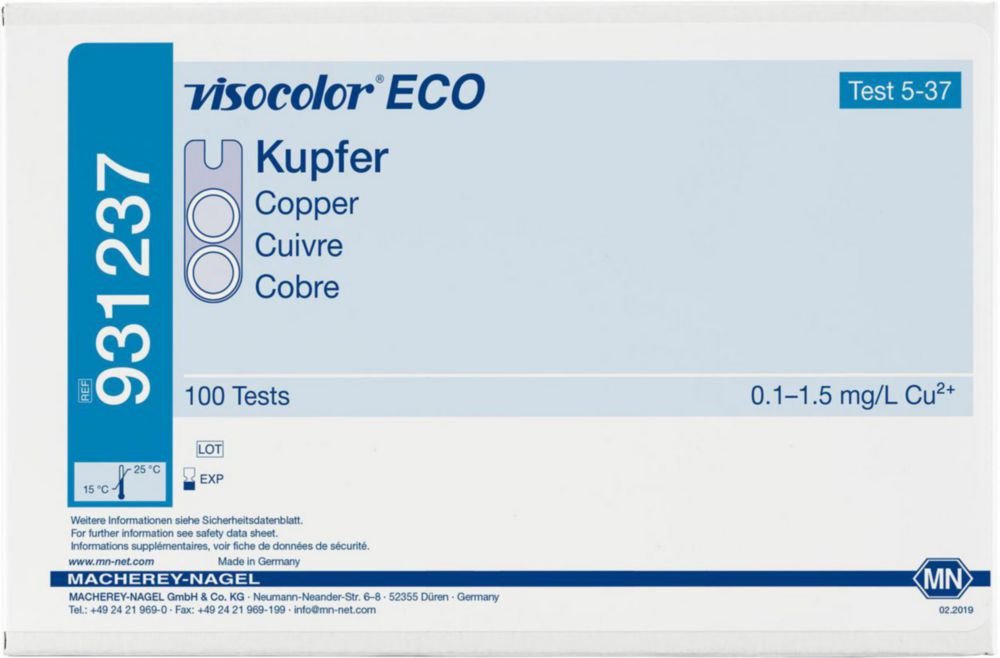 Kits de tests VISOCOLOR®ECO pour analyses d'eau, recharge | Type: Cuivre