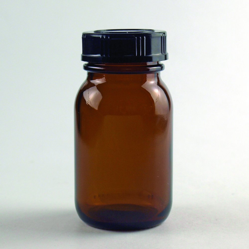 Wide neck bottles, amber glass, with screw cap | Nominal capacity: 50 ml
