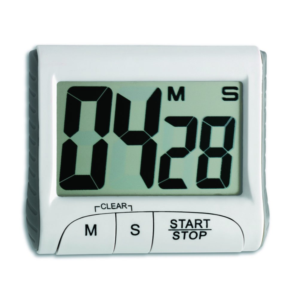Digital countdown timer and stopwatch, memory function