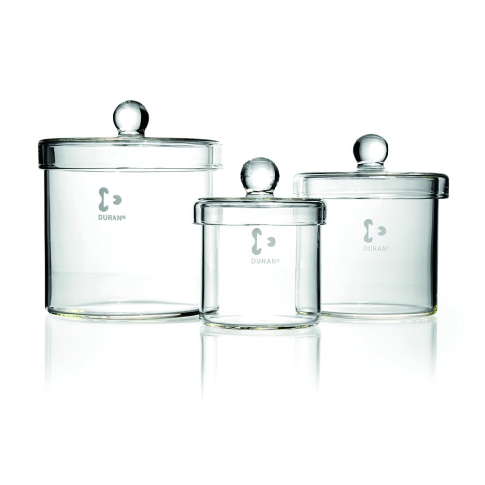 Glass cylinders with knob lid, DURAN® | Nominal capacity: 2000 ml