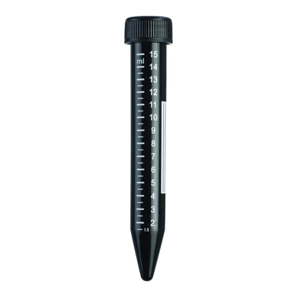 Centrifuge tubes, black, PP, sterile | Nominal capacity: 15 ml
