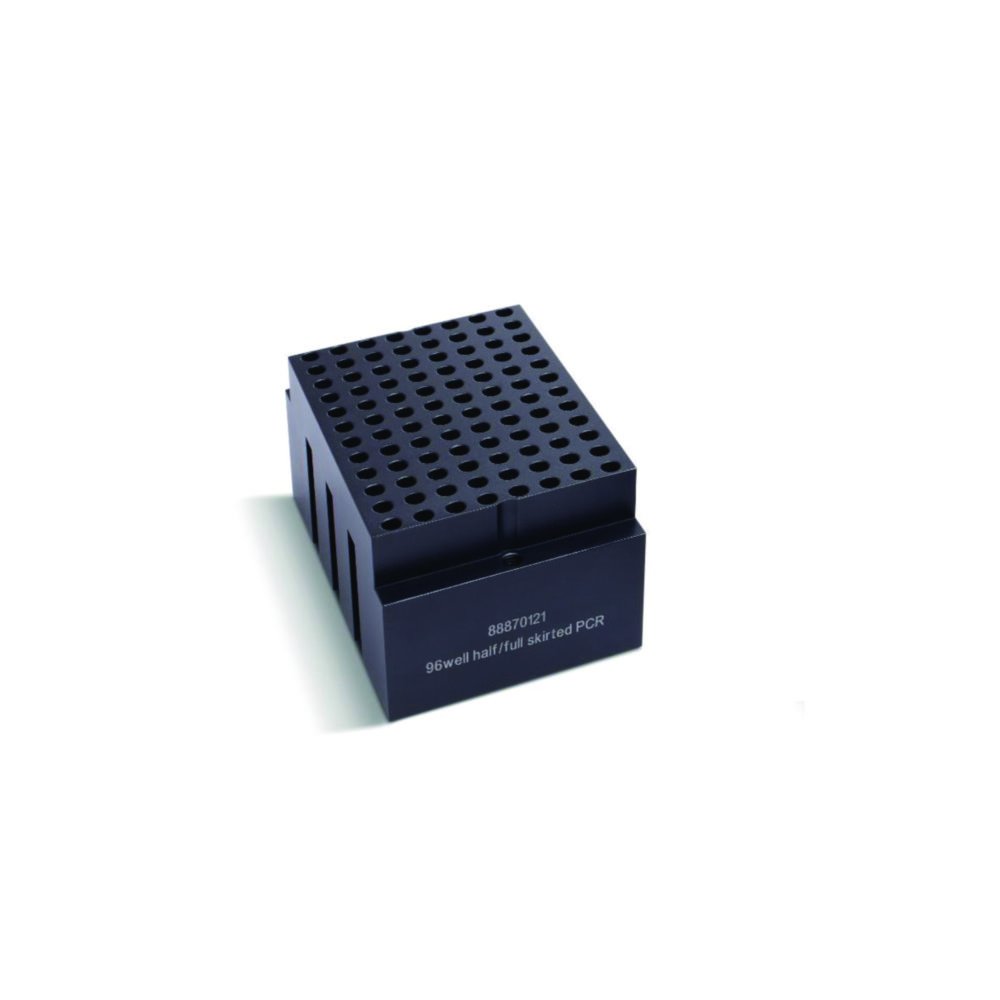 PCR-Plattenblock für Thermo Scientific™ Trockenbäder/Heizblöcke | Beschreibung: 1 x 96 well 0,2 ml, halb oder voll gerahmter PCR-Plattenblock