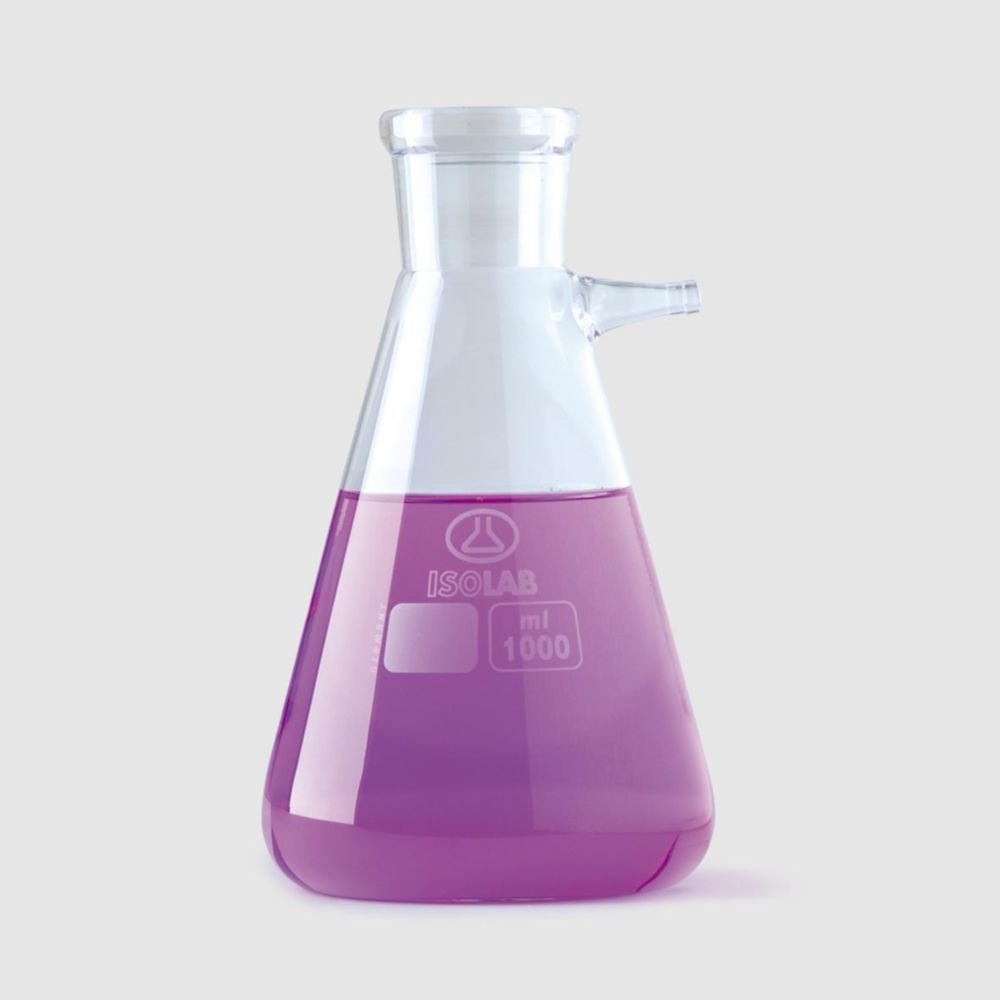 Fiole erlenmeyer à filtrer, en verre borosilicaté 3.3