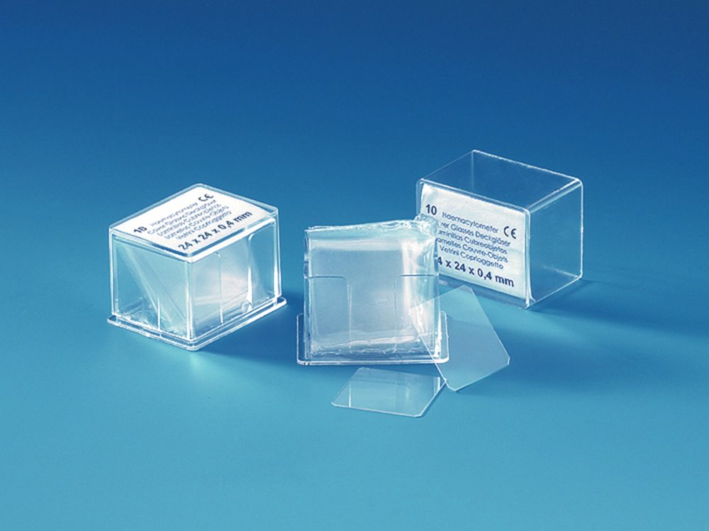 Lamelles pour hématimètre, verre borosilicate | Dimensions (LxP): 26 x 20 mm