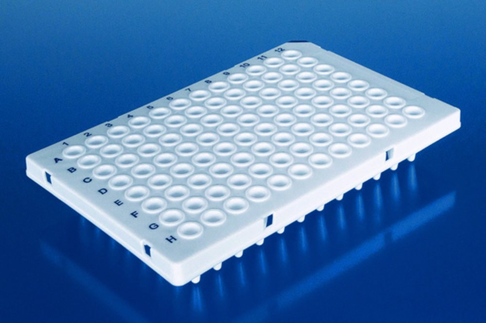 96-well PCR-Platten, PP, halber Rahmen