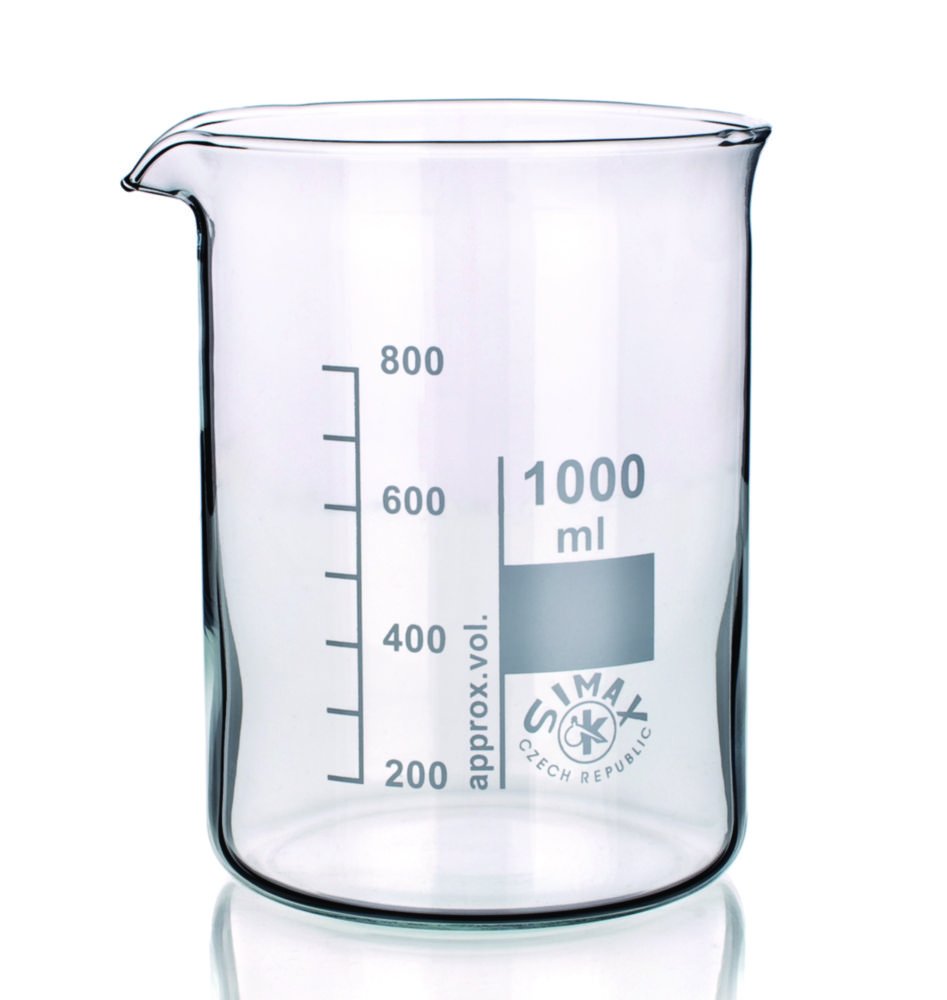 Beakers, Borosilicate glass 3.3, low form | Nominal capacity: 1000 ml