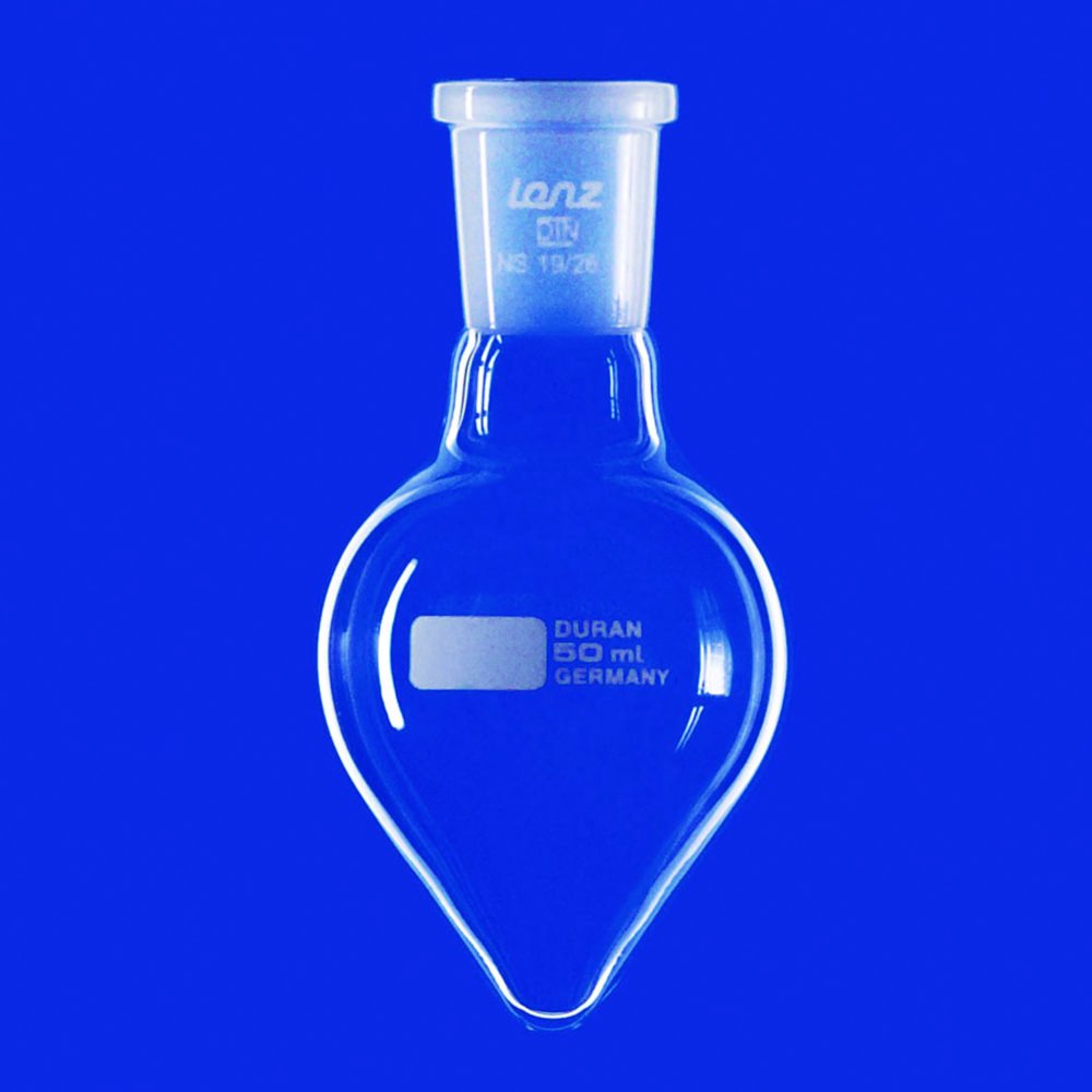 Pear shape flasks with conical ground joints, DURAN® | Nominal capacity: 50 ml