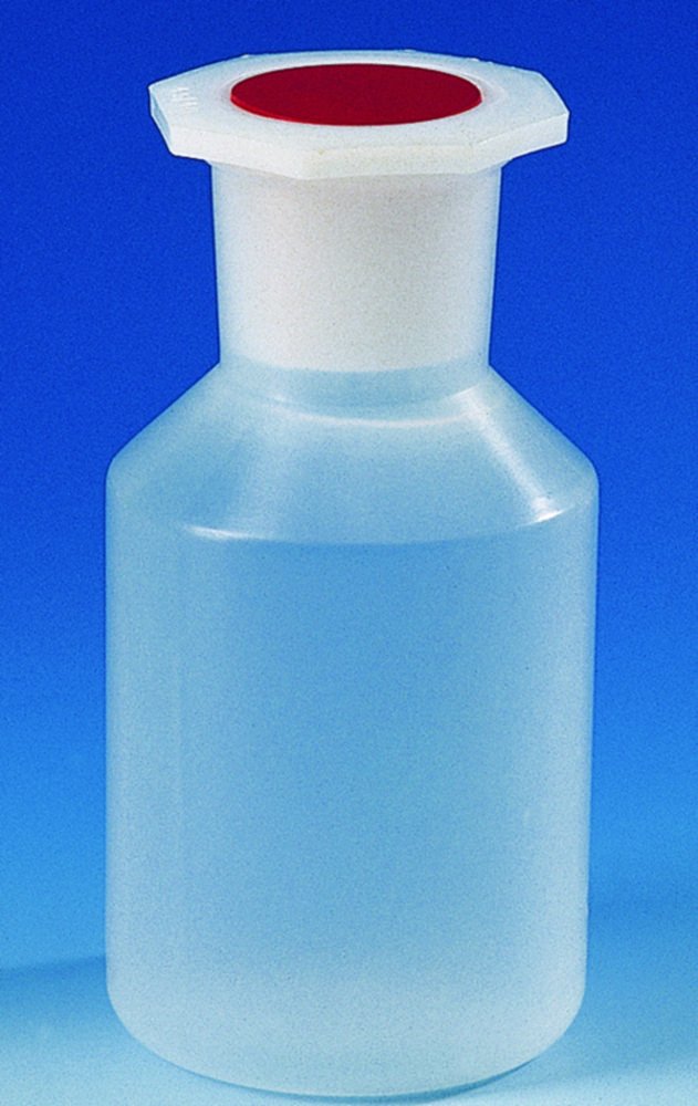 Sloping shoulder reagent bottles, wide-mouth, PP, with octagonal-knob cap | Nominal capacity: 100 ml