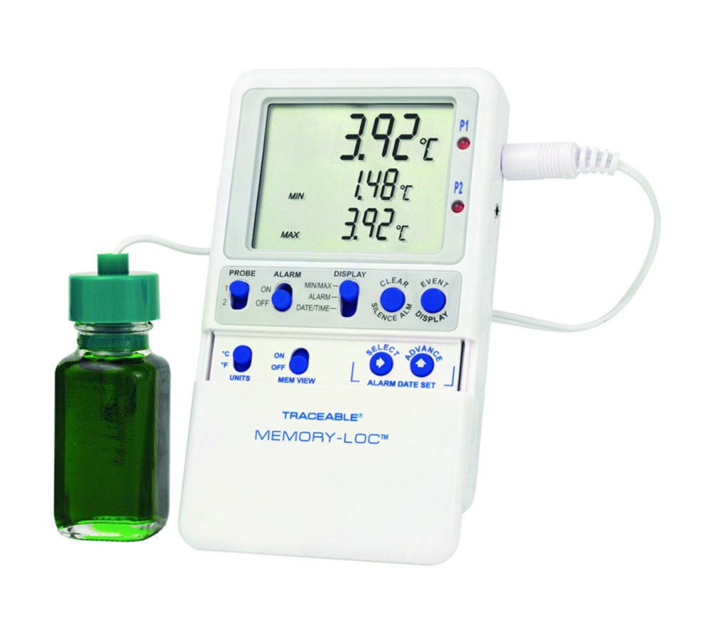 Temperature data logger Traceable® Memory-Loc™, with 1 bottle probe