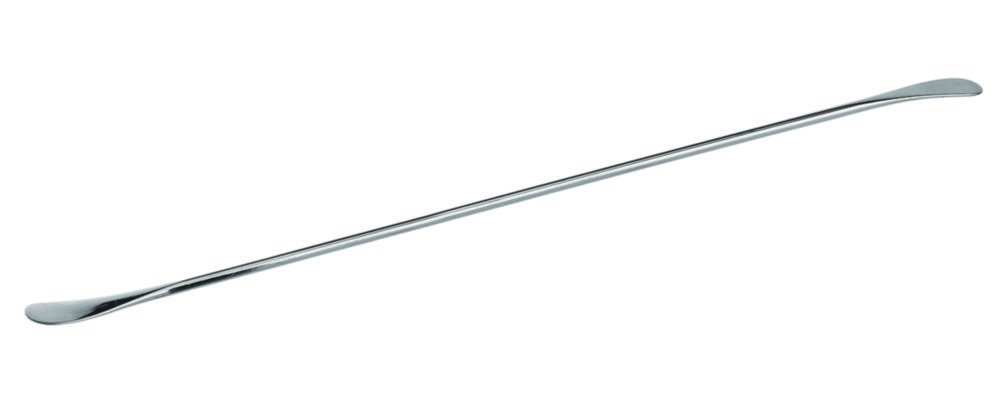 Micro double spatulas, 18/10 steel, round, bent
