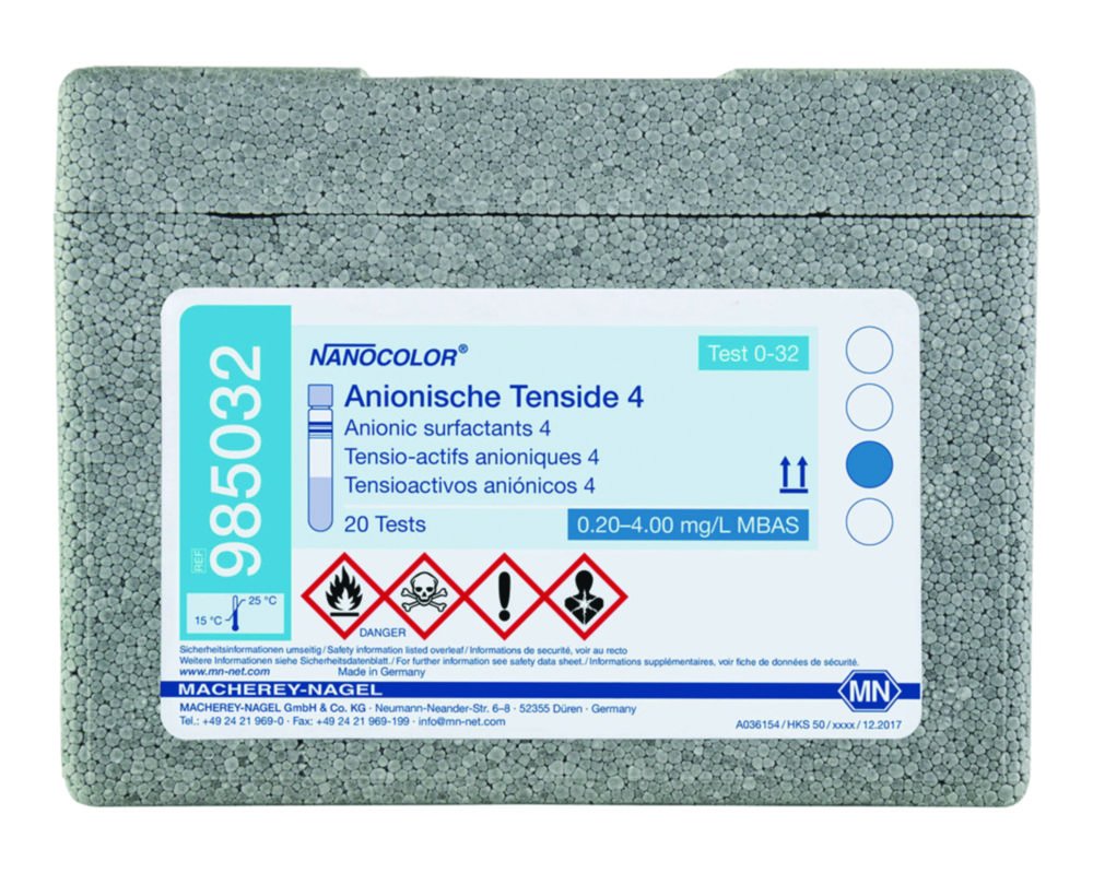 Tube tests NANOCOLOR® anionic surfactants