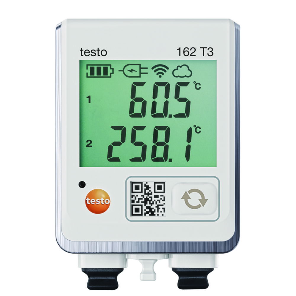 Online-Temperatur-Datenlogger testo 162 T3, mit zwei Anschlüssen für TE-Temperatursensoren