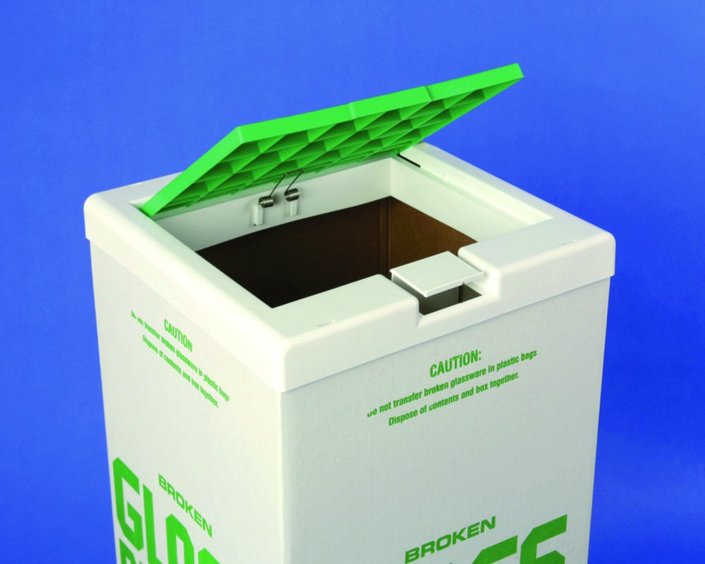 Cartons d'élimination pour débris de verre | Description: Cartons d'élimination pour débris de verre, modèle de paillasse