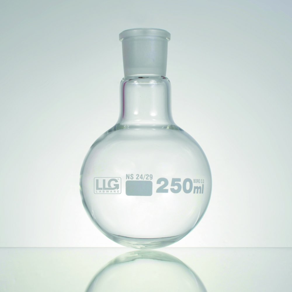 Ballons ronds LLG avec rodage normalisé, verre borosilicate 3.3