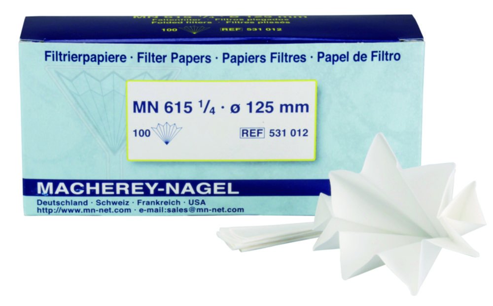 Filtrierpapiere Typ MN 615 1/4, qualitativ, Faltenfilter