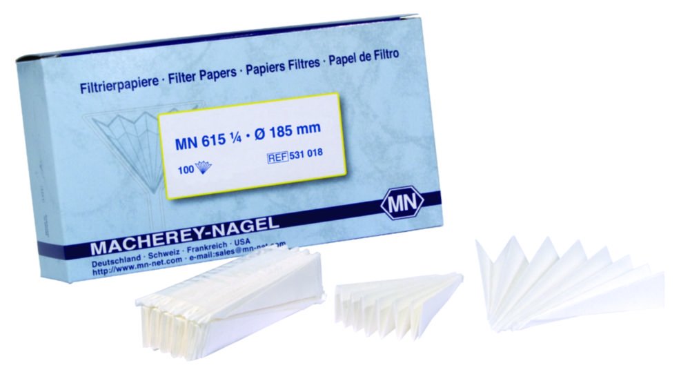 Papier filtre, qualitatif, type MN 615 ¼, plissé | Type: MN 615 1/4