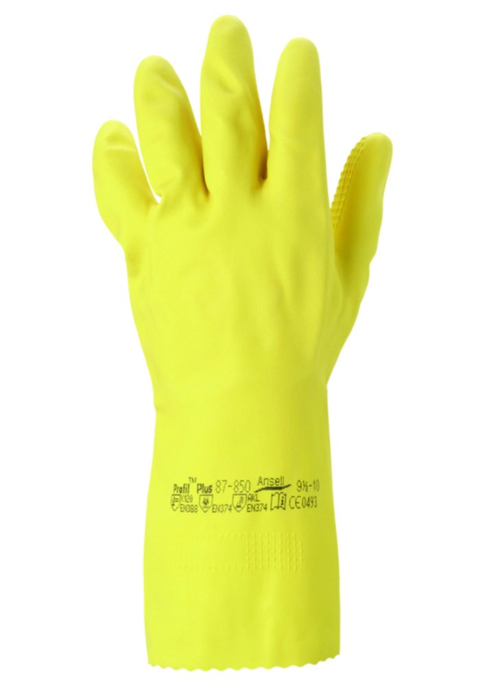 Gants de protection chimique Profil™ Plus, latex | Taille du gant: XL (9,5 - 10)