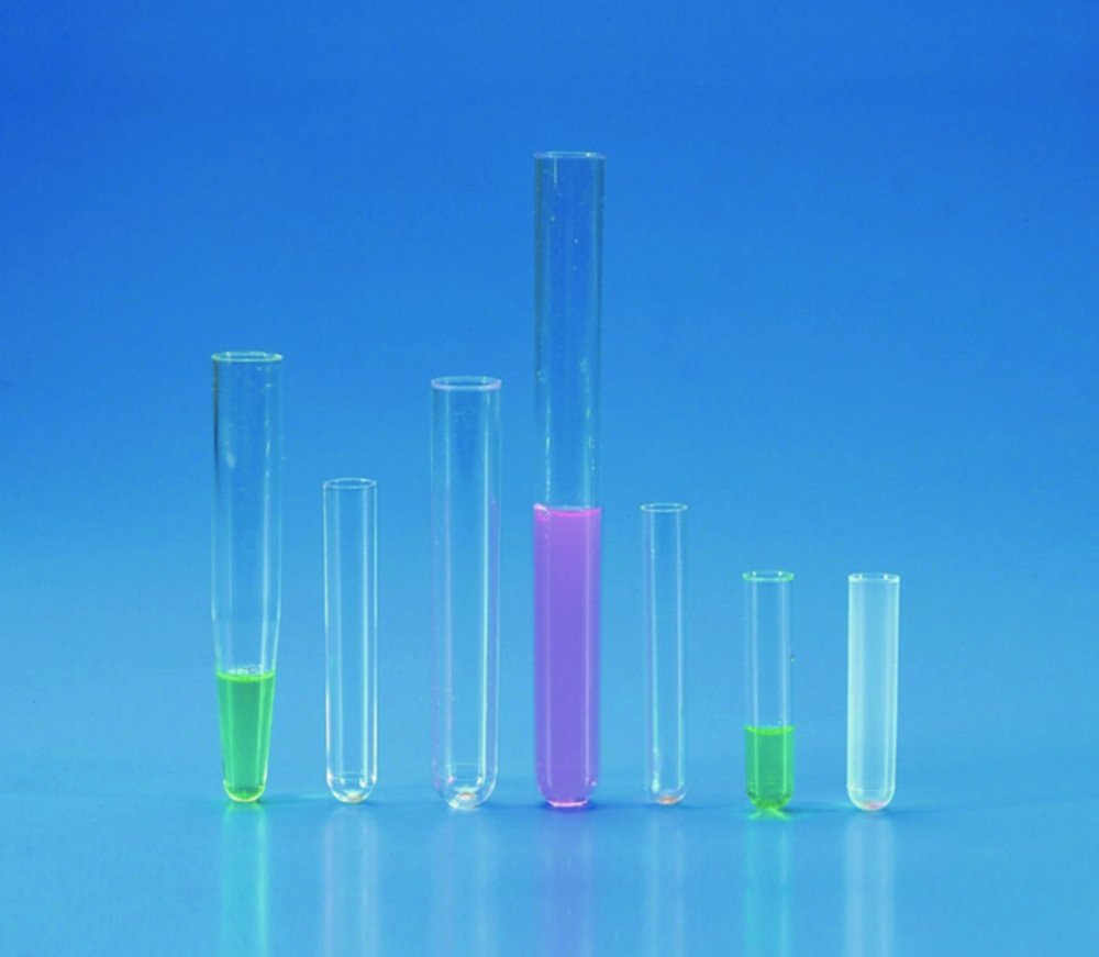 Disposable test tubes and centrifuge tubes, with rim