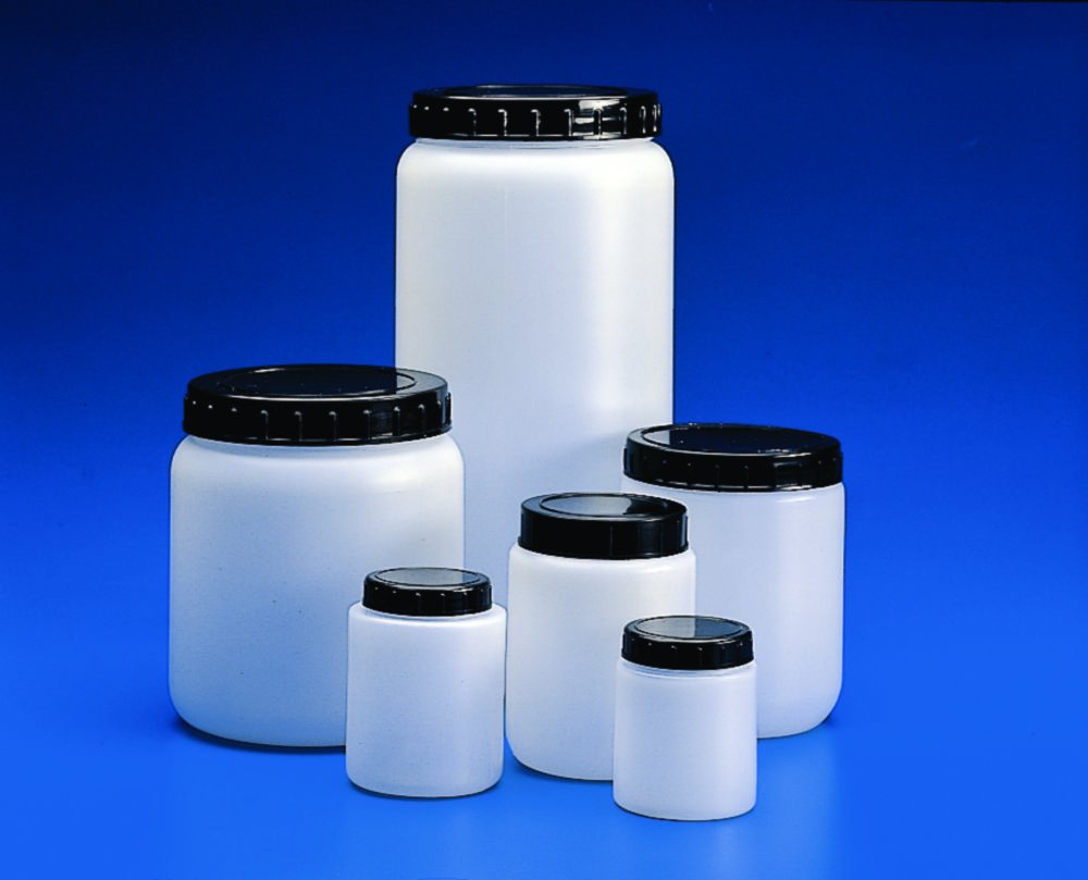 Pots cylindriques avec couvercle à visser, HDPE