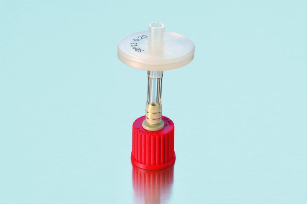 Flexible connecting system for DURAN® GL 45 flasks | Description: Pressure equalising set, for 2- and 3-Port screw cap, incl. 0.2 µm membrane filter, GL 14