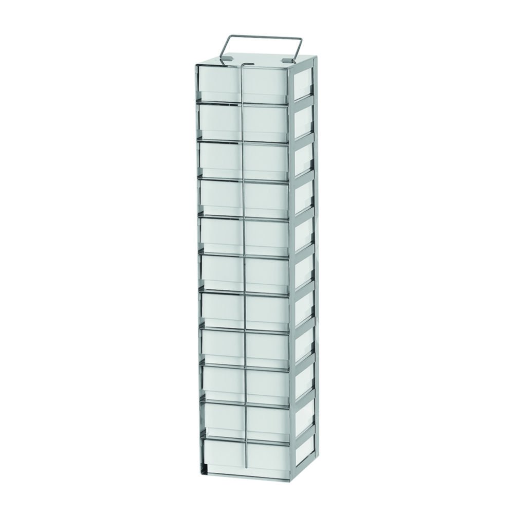 Chest freezer racks, classic, stainless steel, for boxes with 50 mm height | Compartments: 13