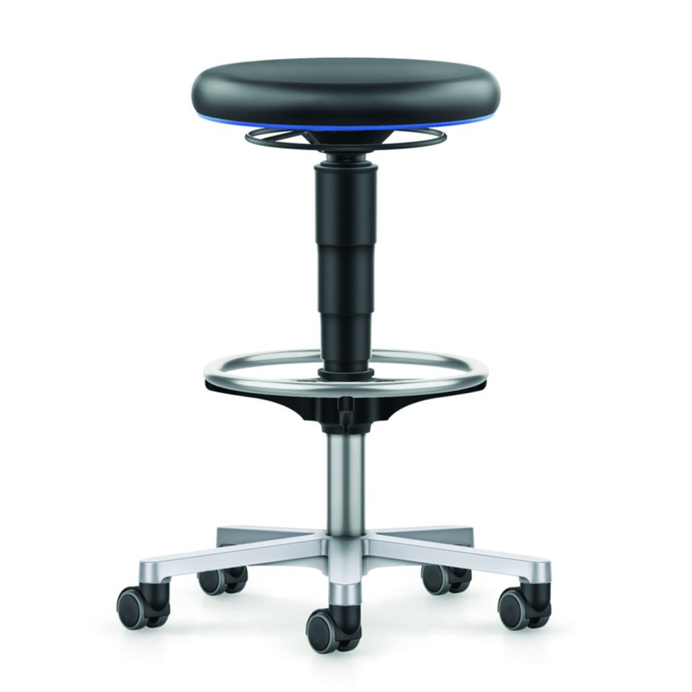 Medical/Lab stool, Stop&Go castors, foot ring