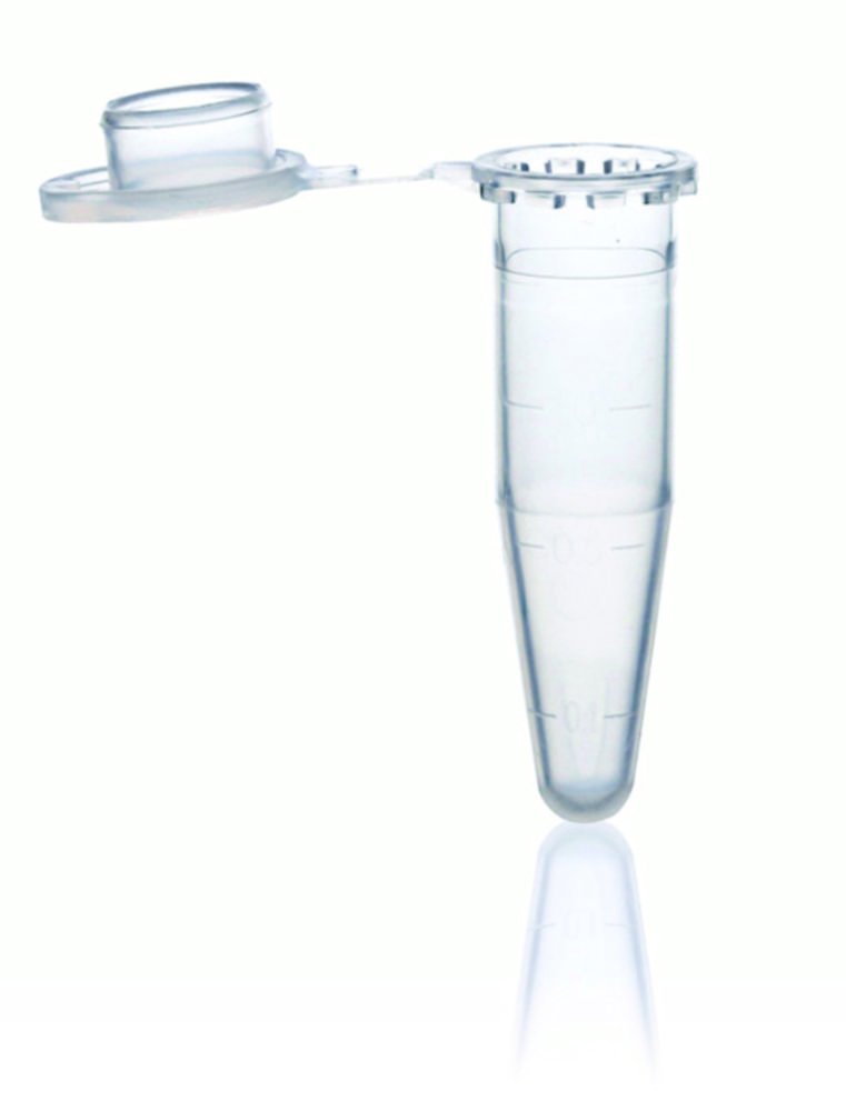 Reaction tubes, PP, with attached lid | Nominal capacity: 0.5 ml
