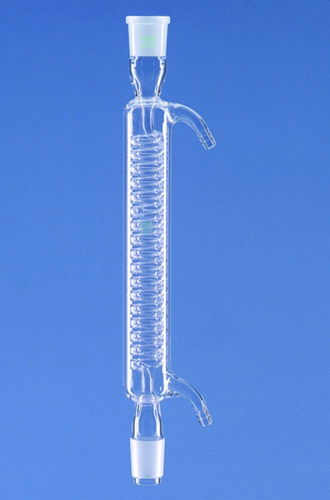 Schlangenkühler, DURAN®-Rohr, mit Glas-Oliven | Länge Mantel: 400 mm