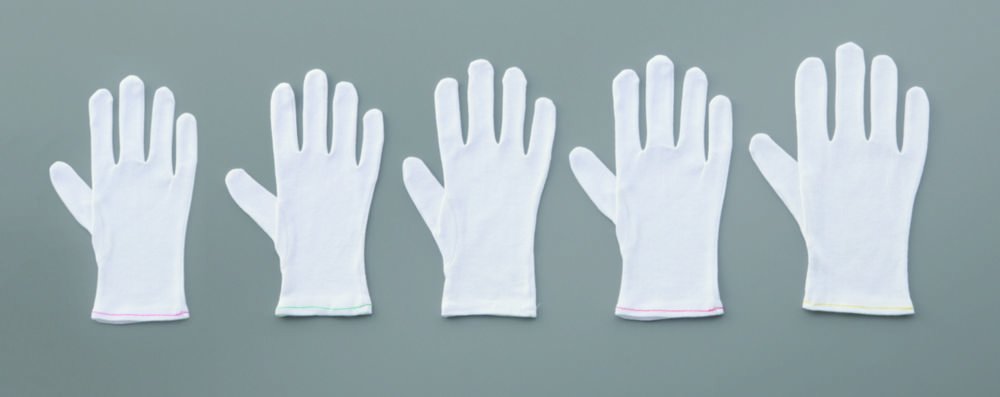 Cotton smooth glove, white | Glove size: M