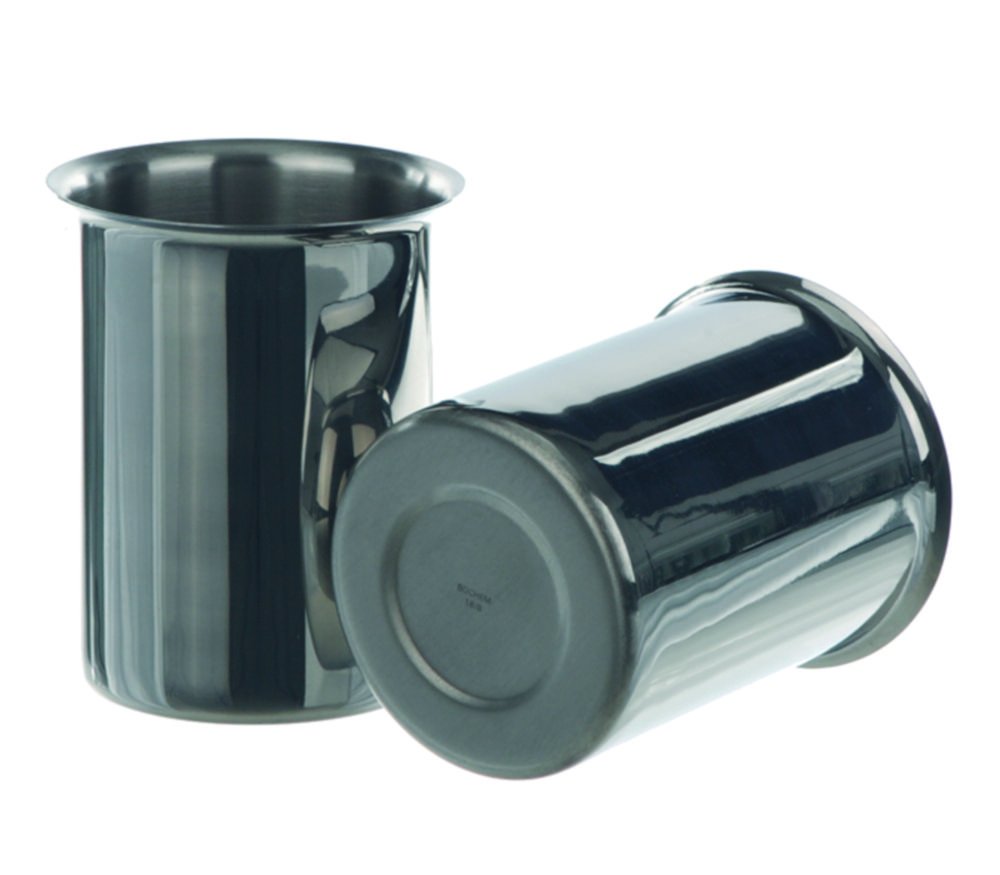 Beakers, stainless steel, with rim | Nominal capacity: 1000 ml
