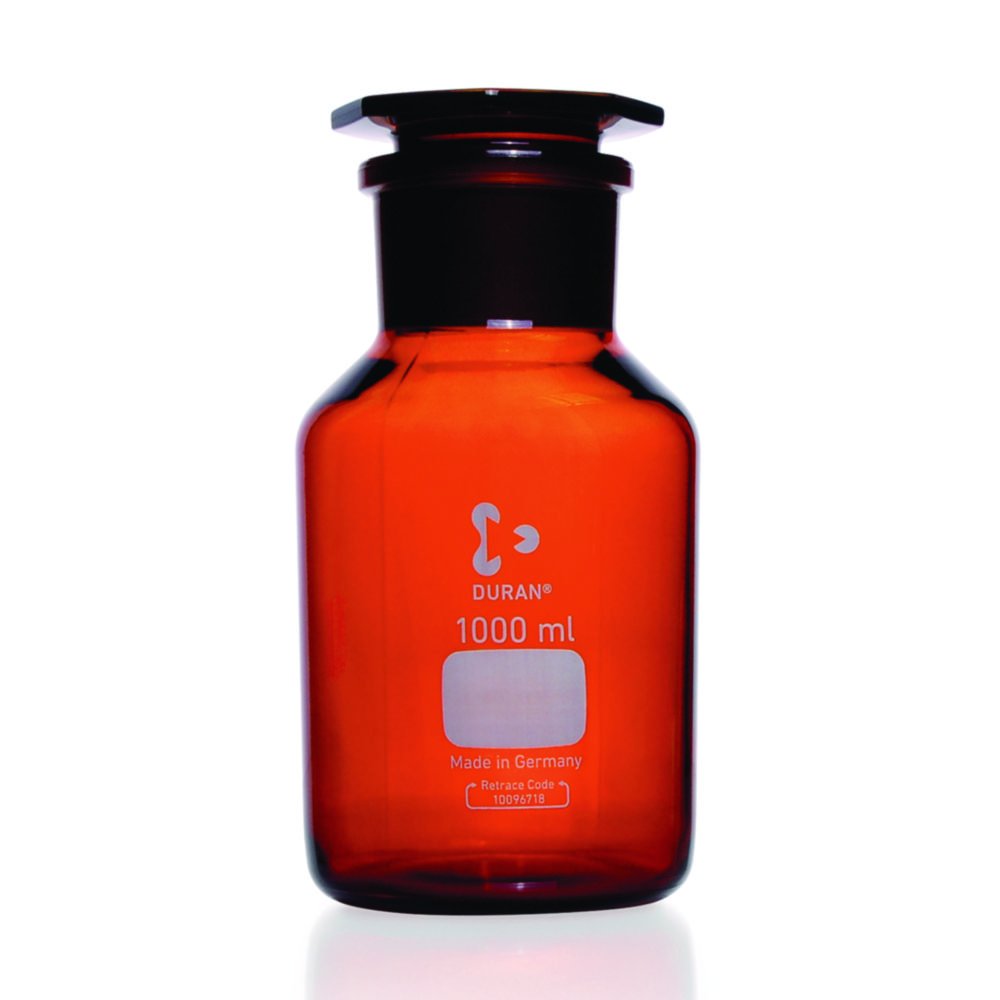 Wide-mouth reagent bottles, DURAN®, amber | Nominal capacity: 500 ml