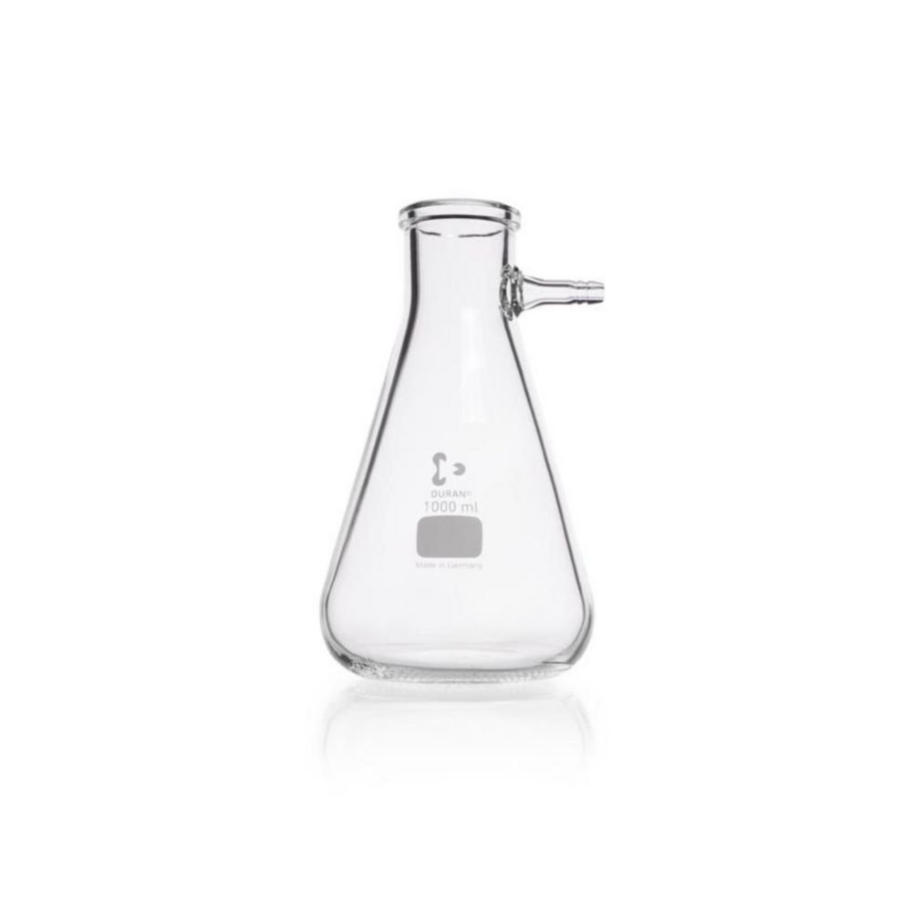 DURAN® Filtering Flask with Glass Hose Connection, Erlenmeyer shape | Capacity ml: 1000