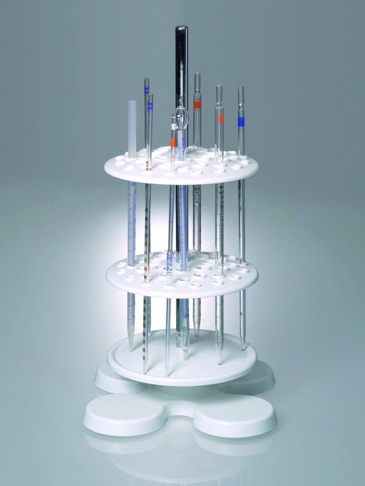 Pipettes stand, PP, chrome-plated steel | No. of pipettes: 40