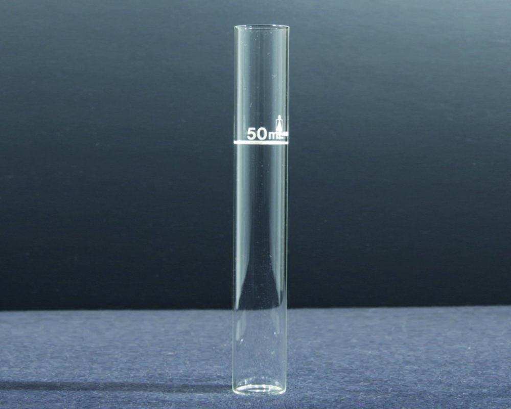 Nessler Röhrchen, ohne Ausguß, Borosilicatglas 3.3 | Beschreibung: niedrige Form, graduiert bei 100 ml