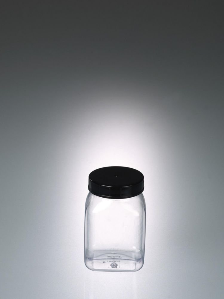 Square wide-mouth containers, PVC, transparent | Nominal capacity: 200 ml