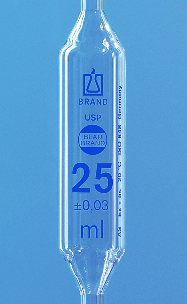 Vollpipetten, USP, AR-Glas®, Klasse AS, 1 Marke, blau graduiert | Nennvolumen: 2.0 ml
