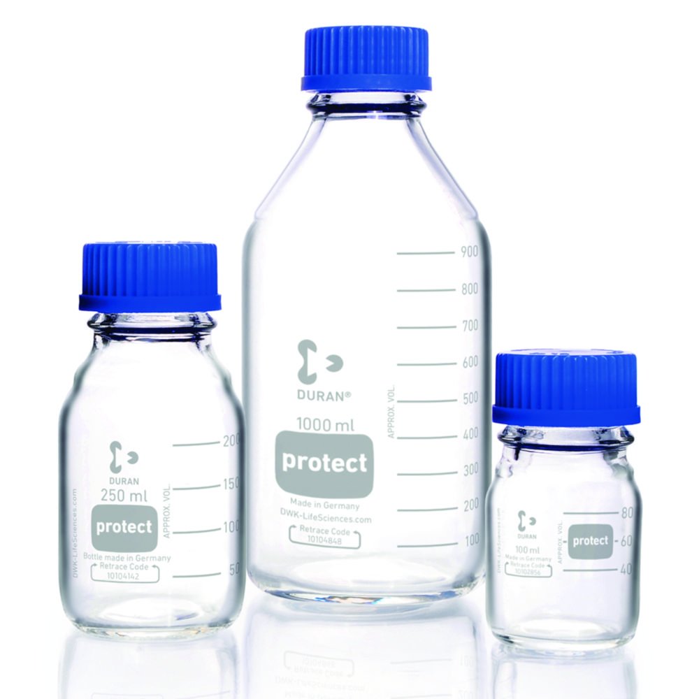 Laboratory bottles Protect DURAN®, with retrace code, with screw cap
