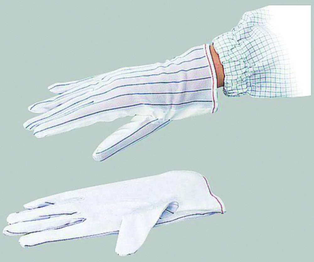 ESD Handschuhe ASPURE, antistatisch, weiß, Polyester | Handschuhgröße: XL