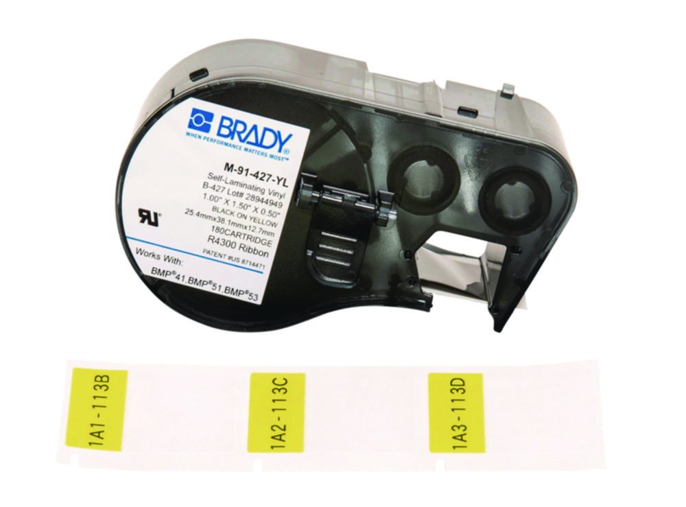 Selbstlaminierende Etiketten mit transparentem Ende für Etikettendrucker BMP®51 | Typ: M-91-427-YL